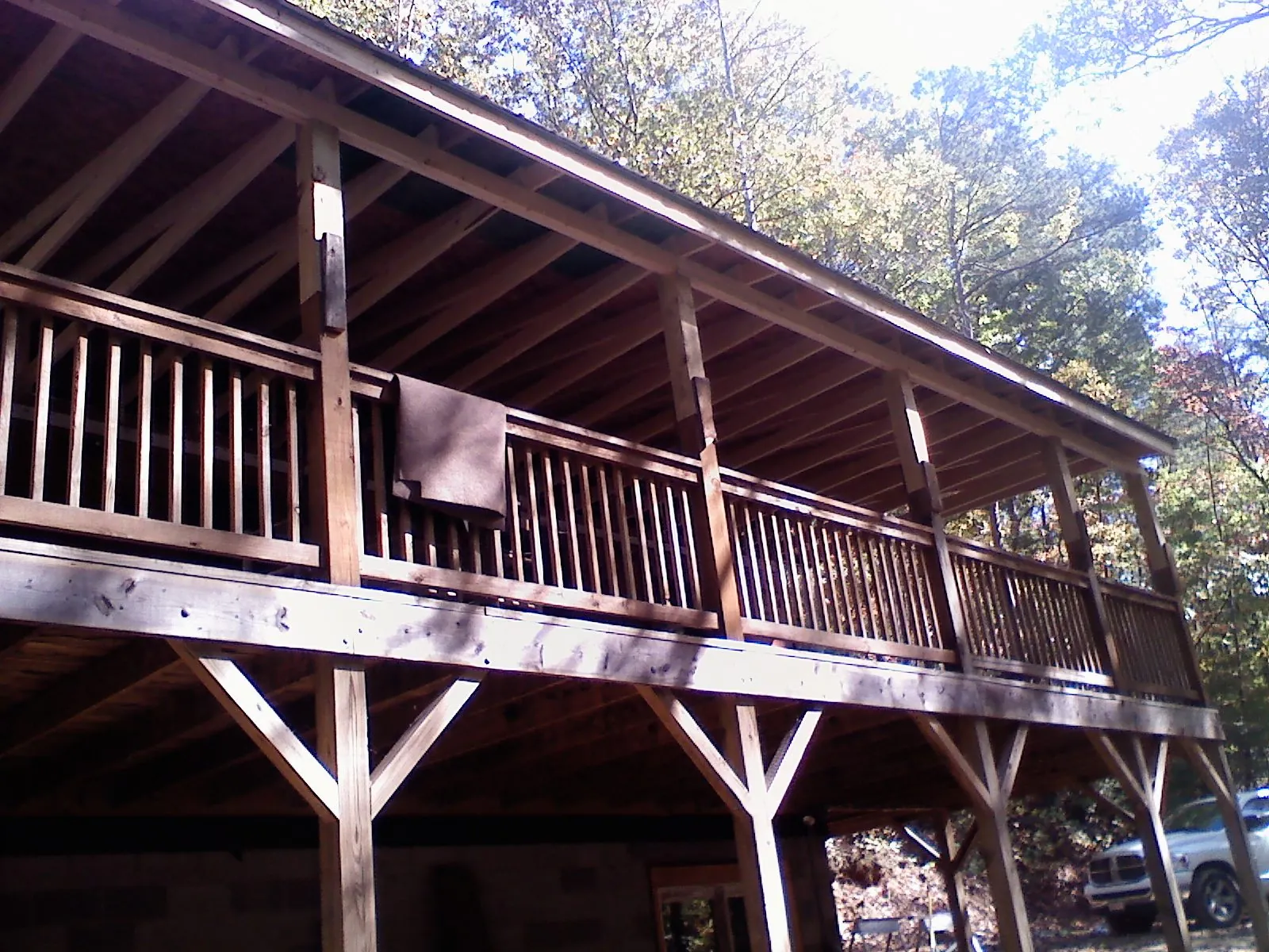 Timber framing under a new elevated porch and deck — Roof Leak Repair in Vincent by Roofing Brothers